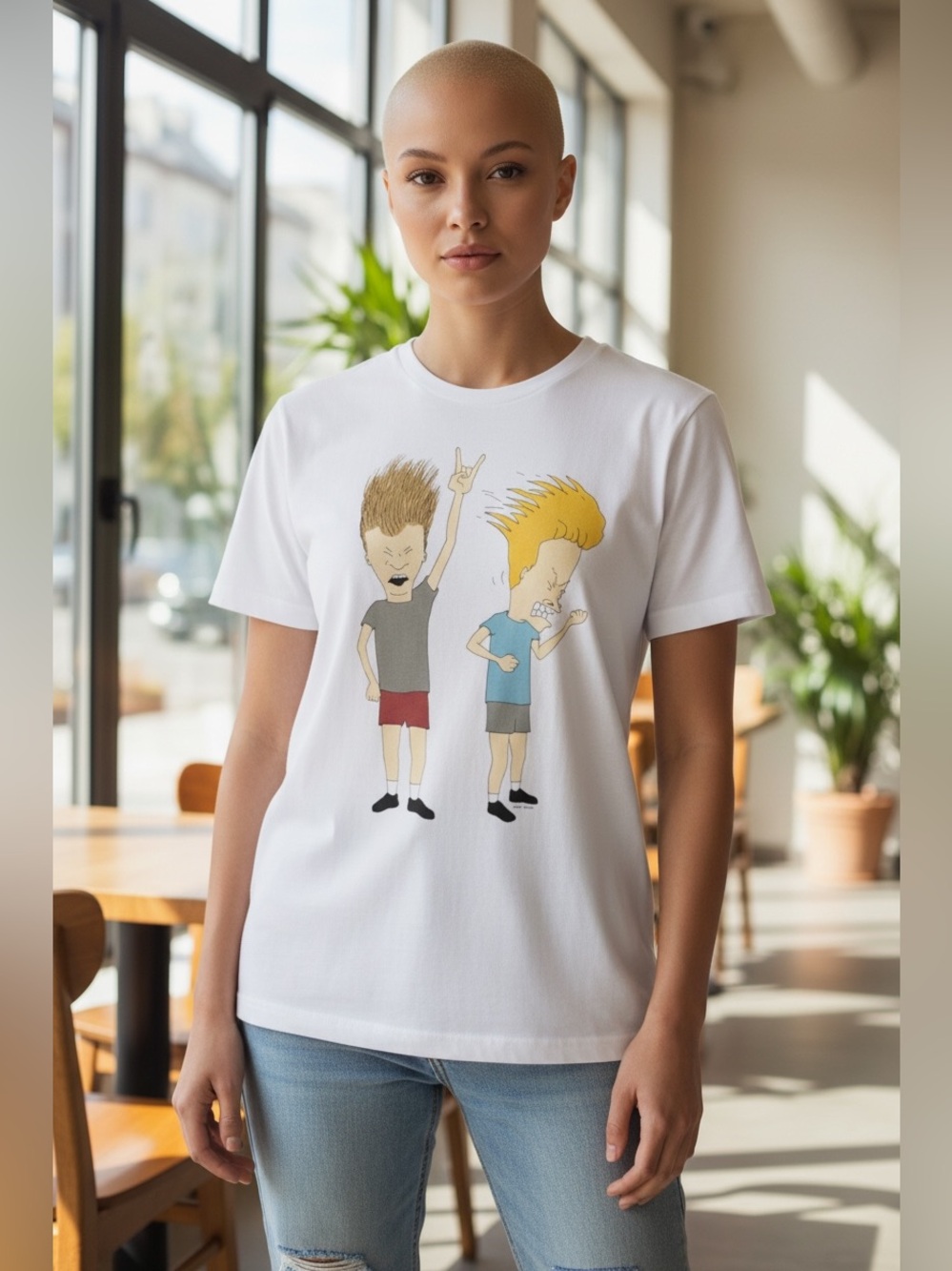 Beavis and Butt-Head Graphic
T-Shirt White Size M